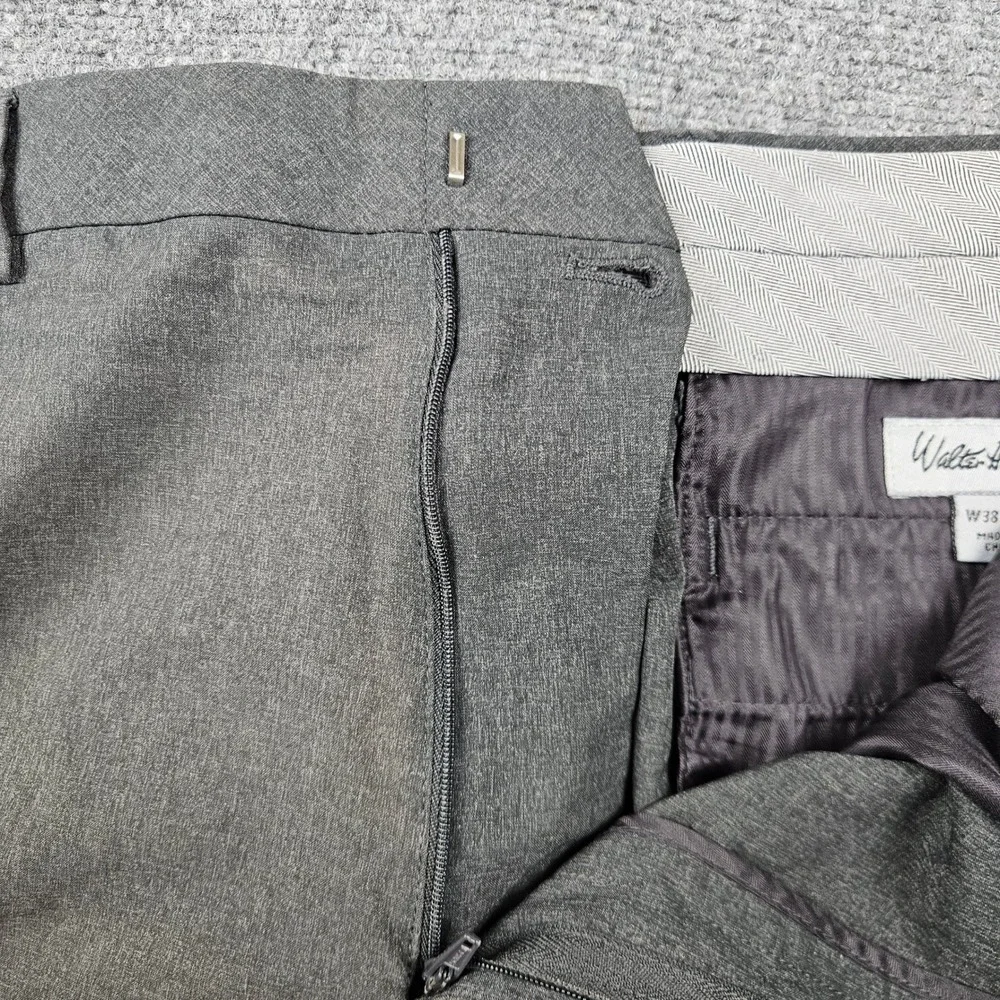 Walter Hagen Mens Golf Pants 38 Gray Performance Flat Front Trousers RN104141